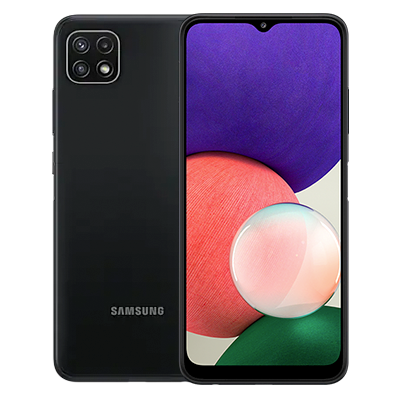 a samsung A22 mobile in black
