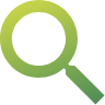 a green magnifying glass