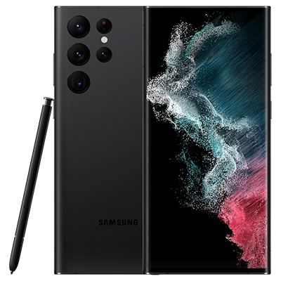 a samsung galaxy s22 ultra mobile in black