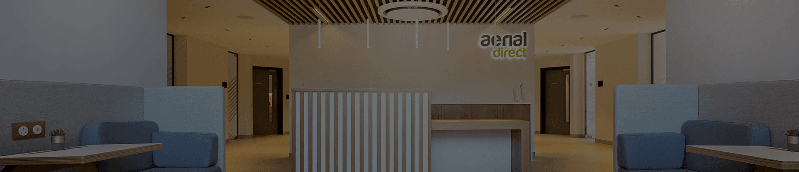 the interior entrance of the aerial direct Fareham office