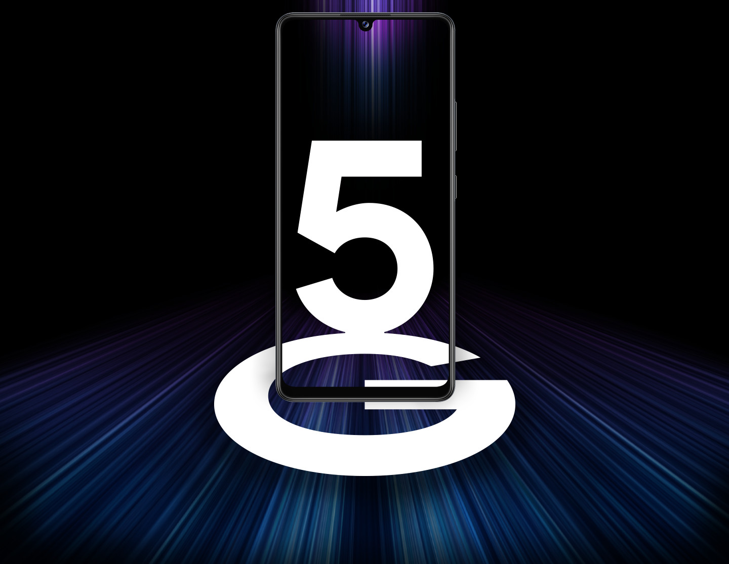 a samsung mobile displaying text which reads 5g