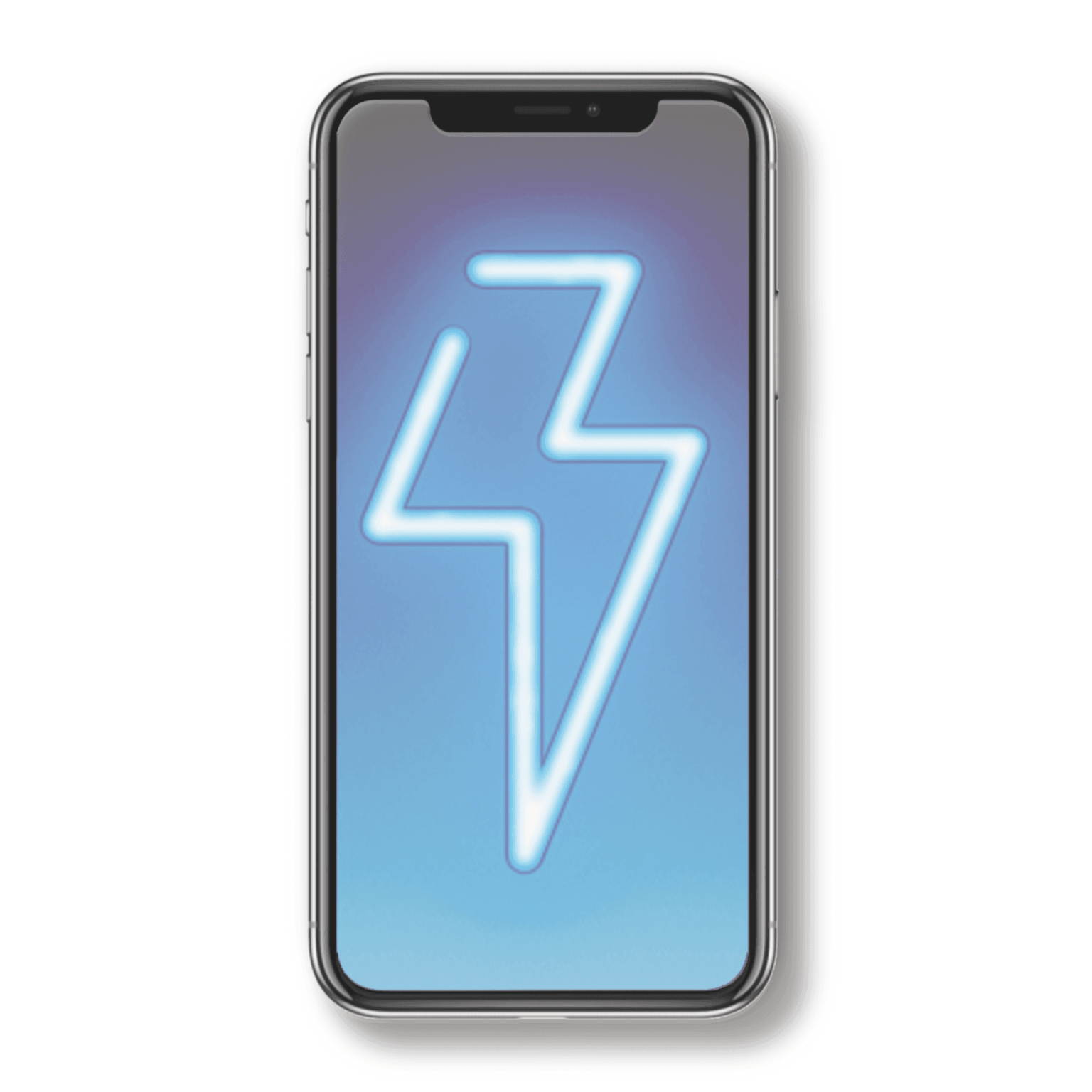 a lightning bolt on a mobile screen