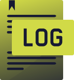 a green sheet with the word log on the front page