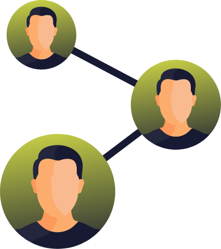 three people connected