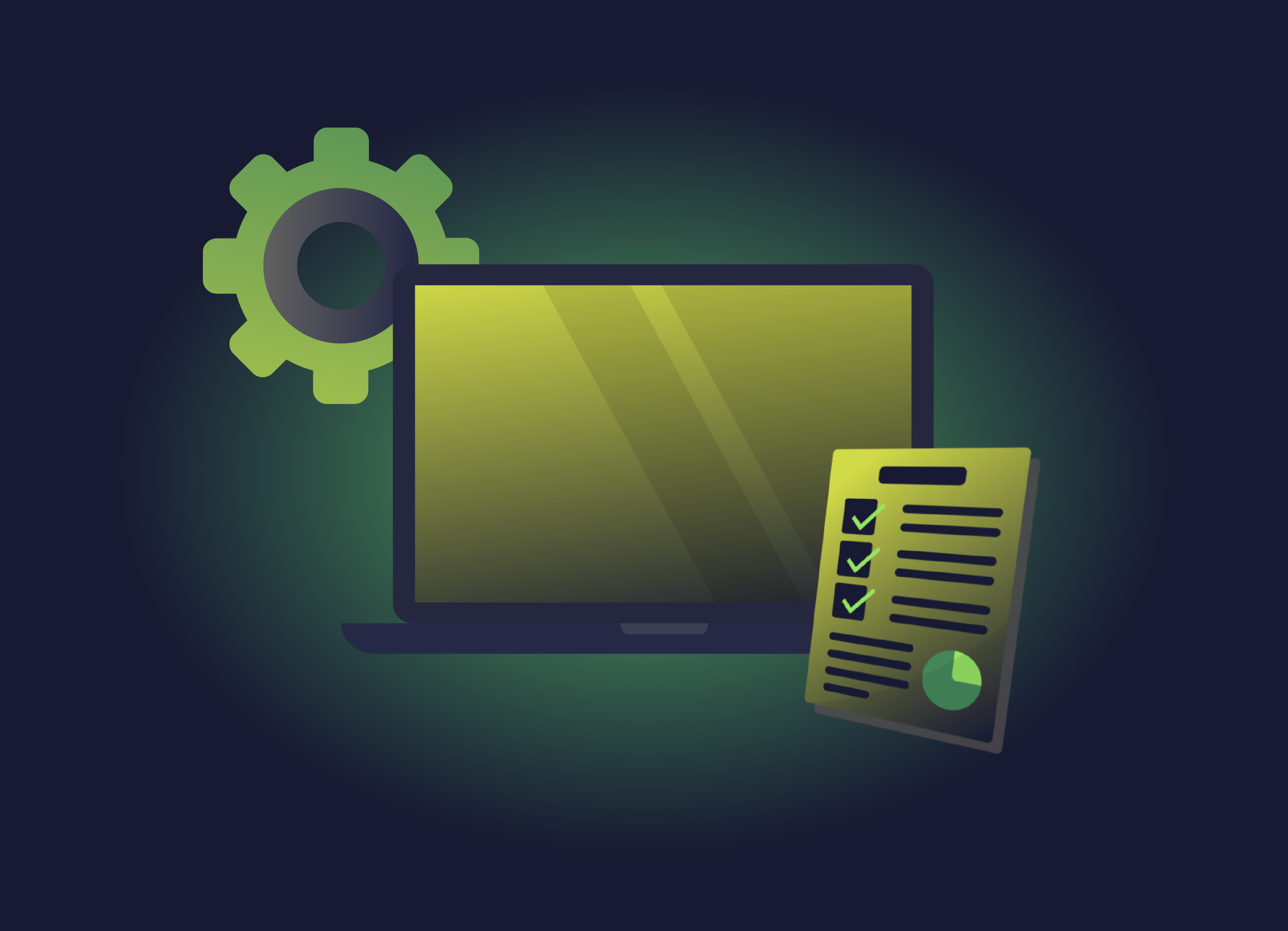 laptop with a checklist in front