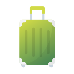 green suitcase icon