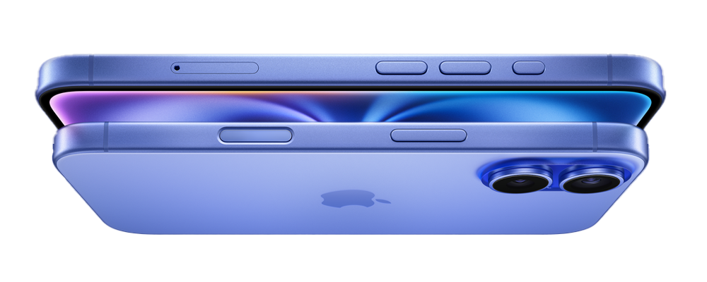iPhone 16 in Blue landscape side image