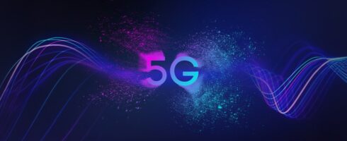 5g text on a purple background